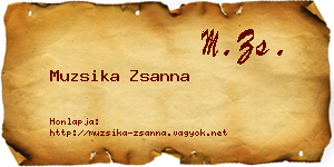 Muzsika Zsanna névjegykártya